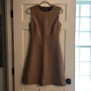j crew beige dress Vomendi Beige Bodycon Dress with Princess Seam and Cut Sleeves – VOMENDI